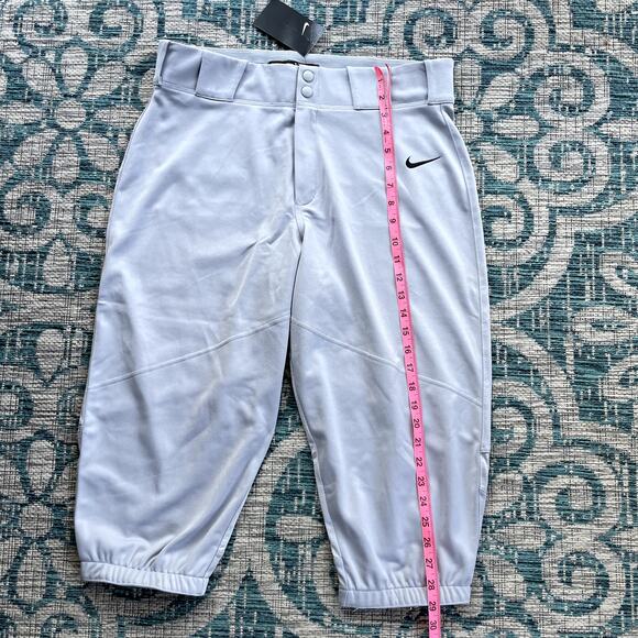 Nike BSBL Men's Gray Dri-FIT Baseball Knickers Cropped Pants - Size L - Picture 8 of 10